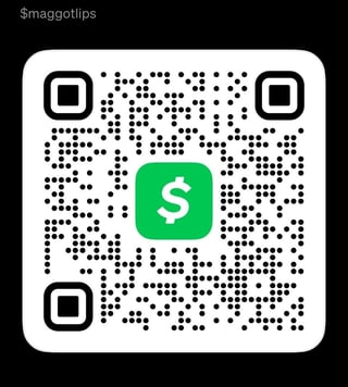 QR code with green square containing white dollar sign symbol in center